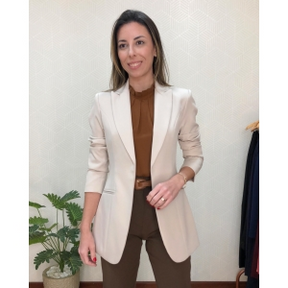 Blazer alongado Luiza - Areia