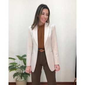 Blazer alongado Luiza - Areia