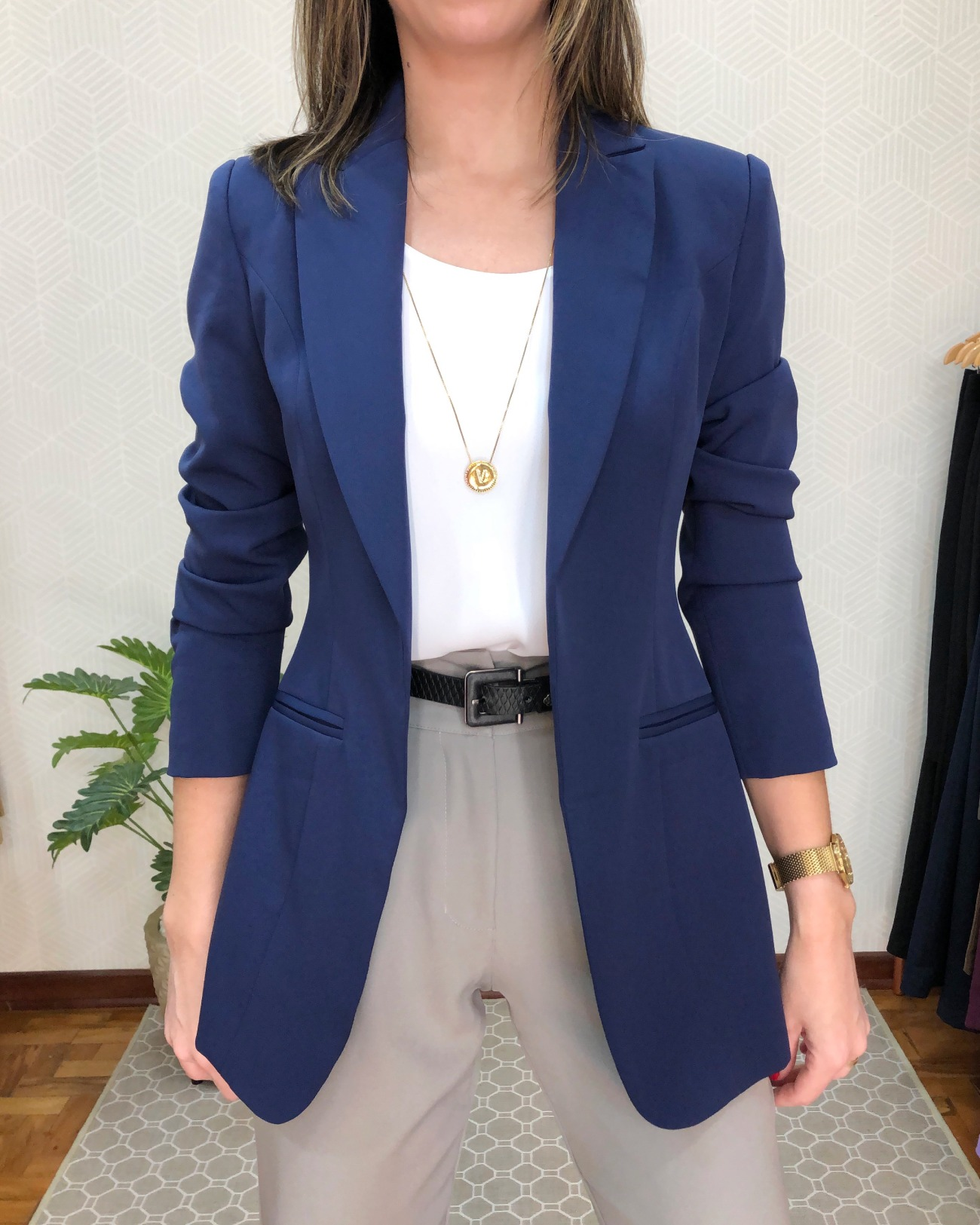 Blazer alongado Luiza - Marinho Navy