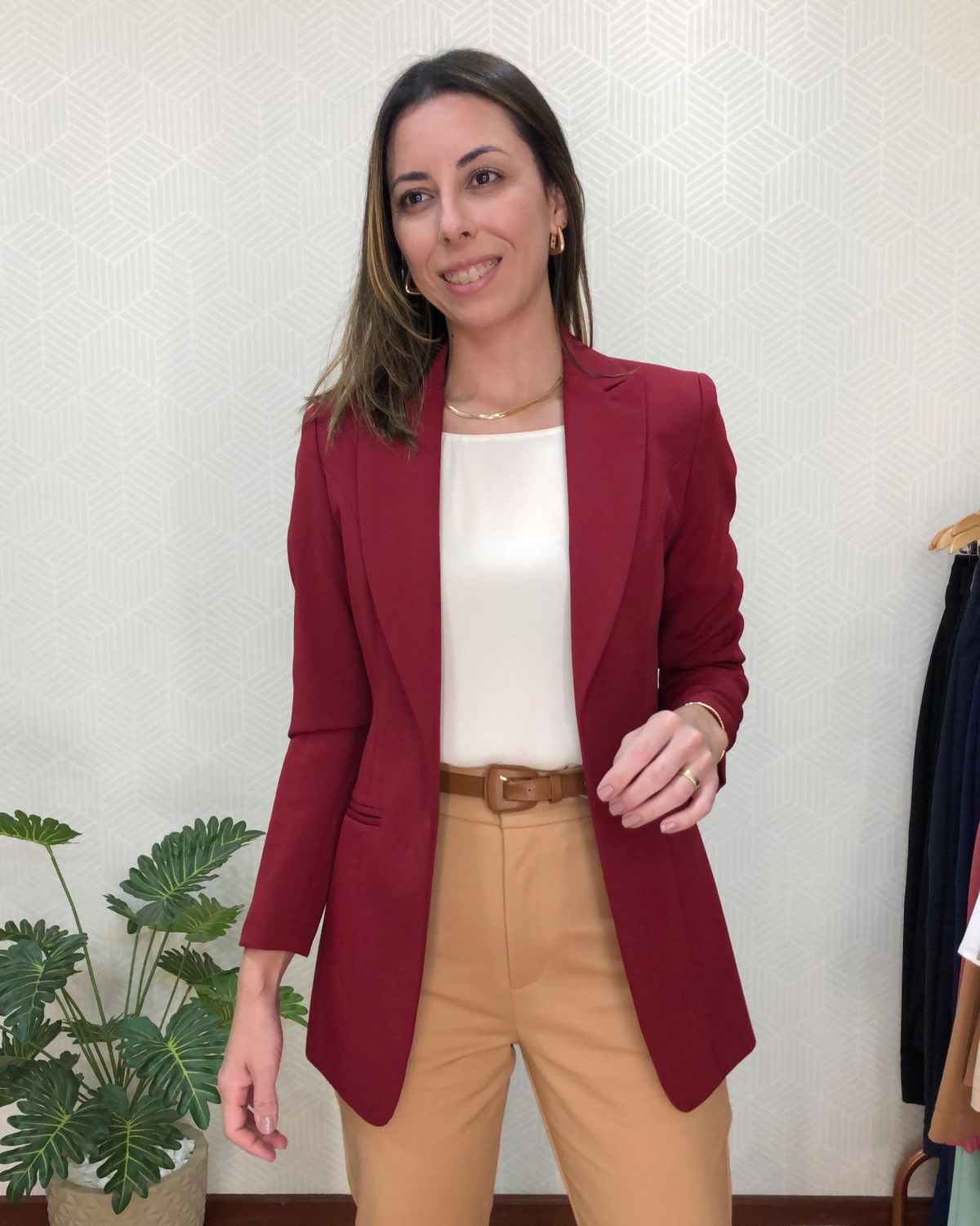 Blazer alongado Luiza - Marsala