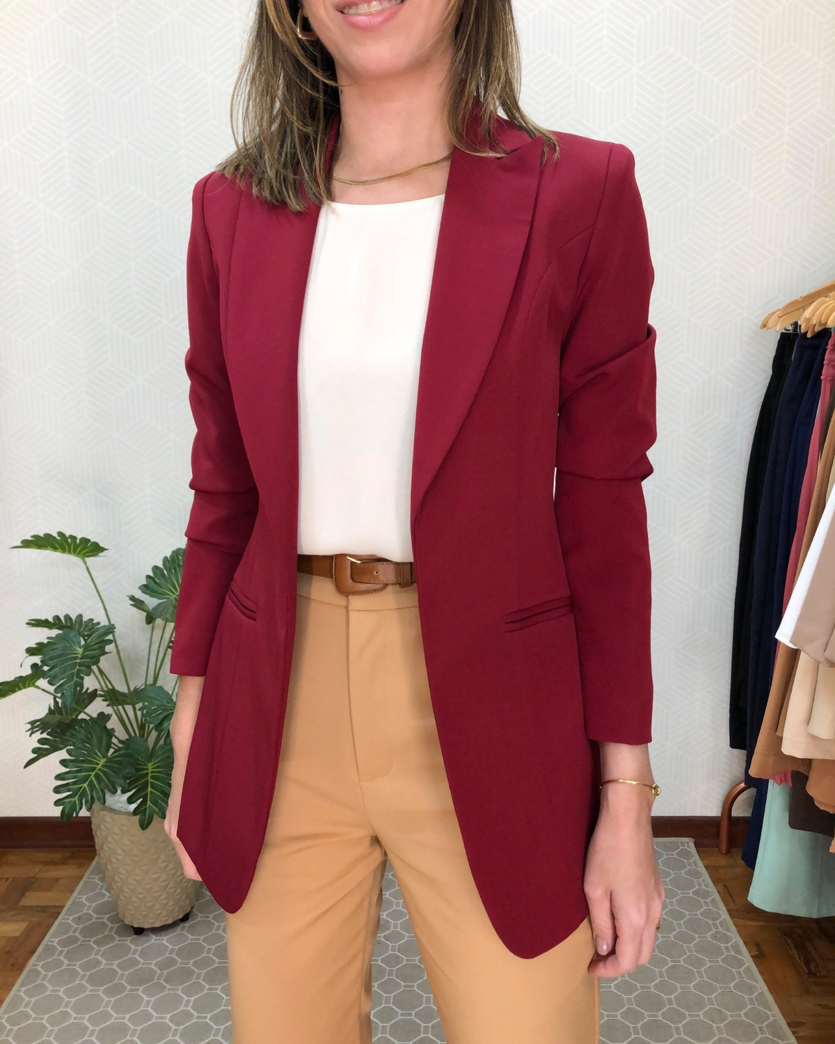 Blazer alongado Luiza - Marsala