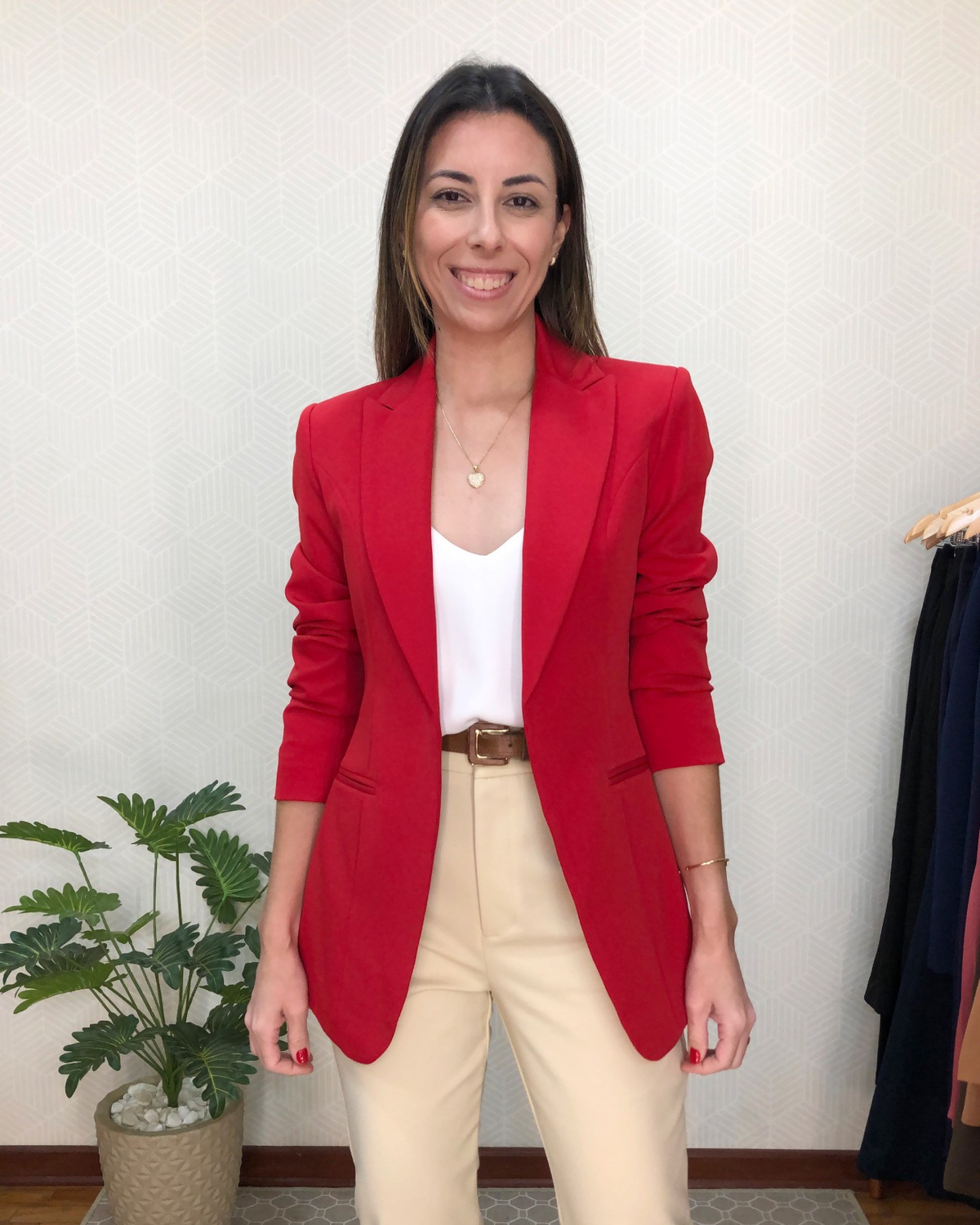 Blazer alongado Luiza - Vermelho