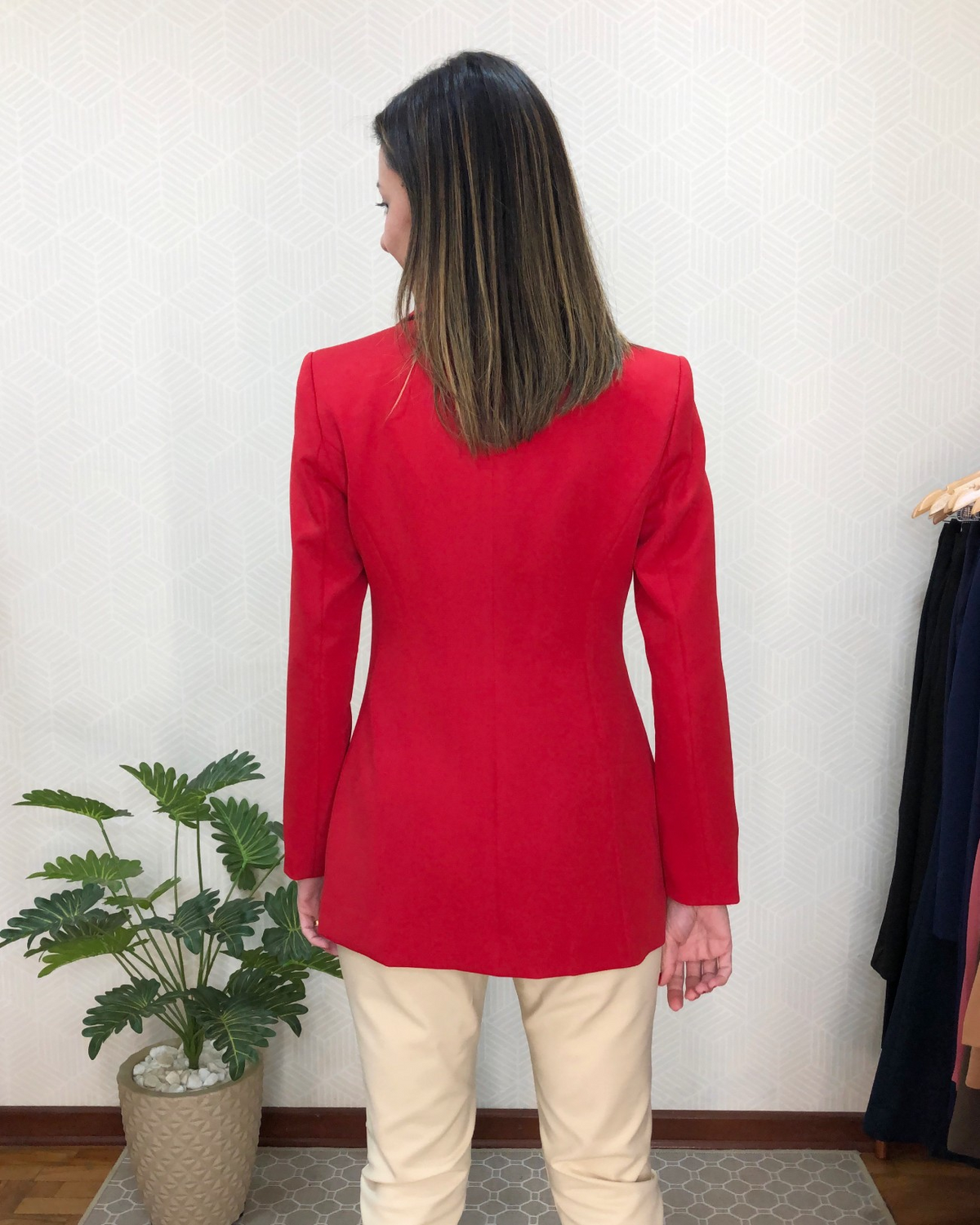 Blazer alongado Luiza - Vermelho