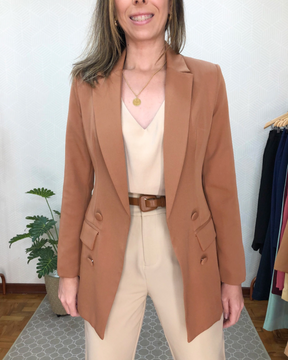 Blazer alongado Maria - Marrom Claro