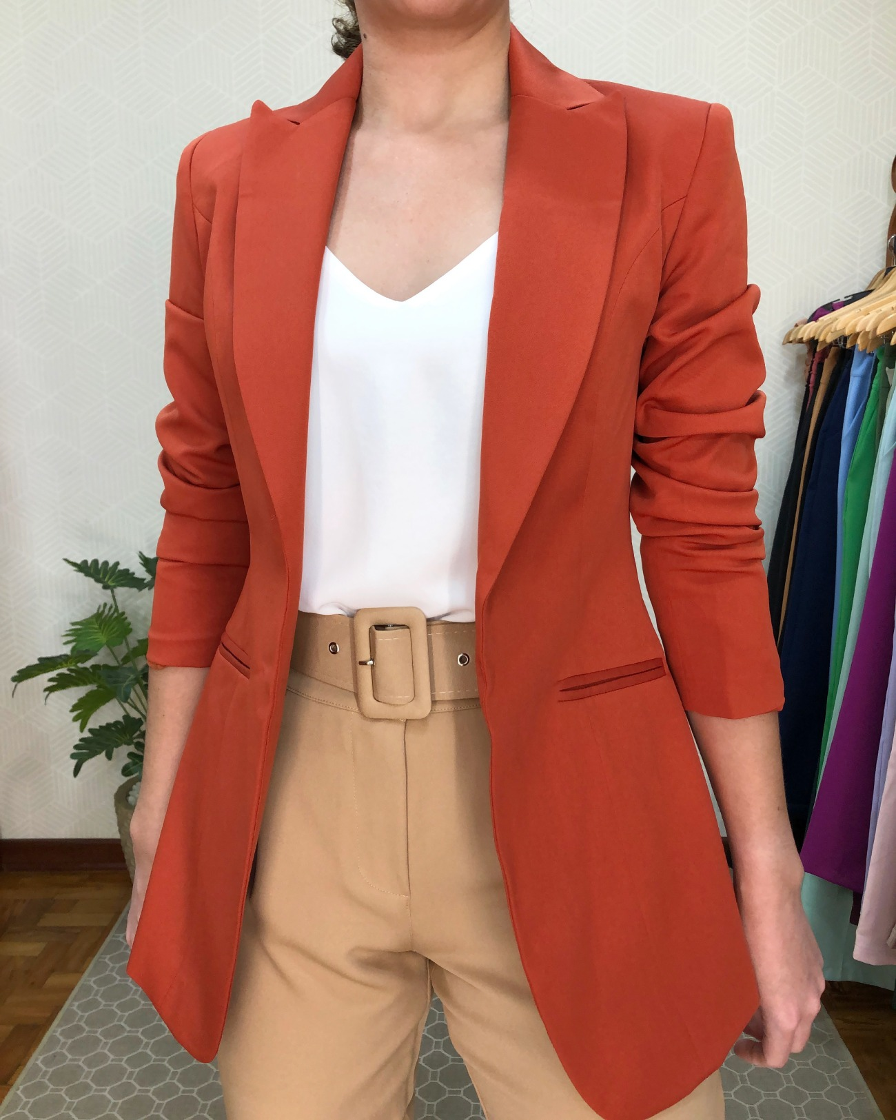 Blazer alongado Luiza - Terracota