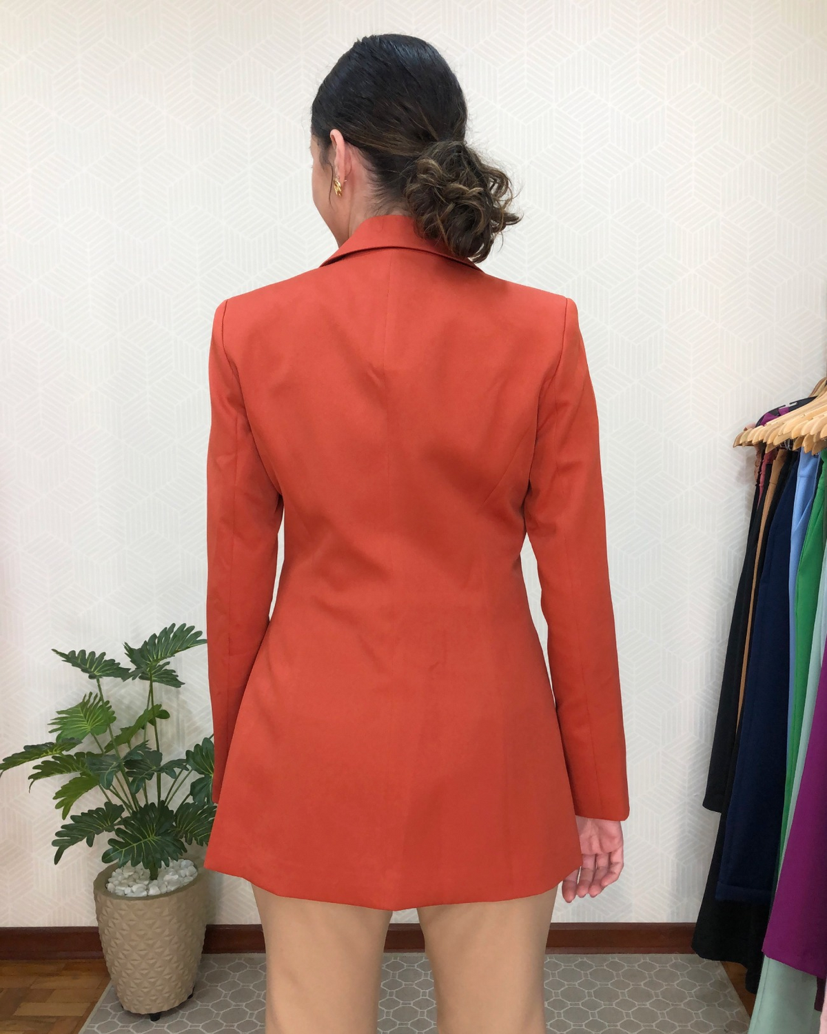 Blazer alongado Luiza - Terracota