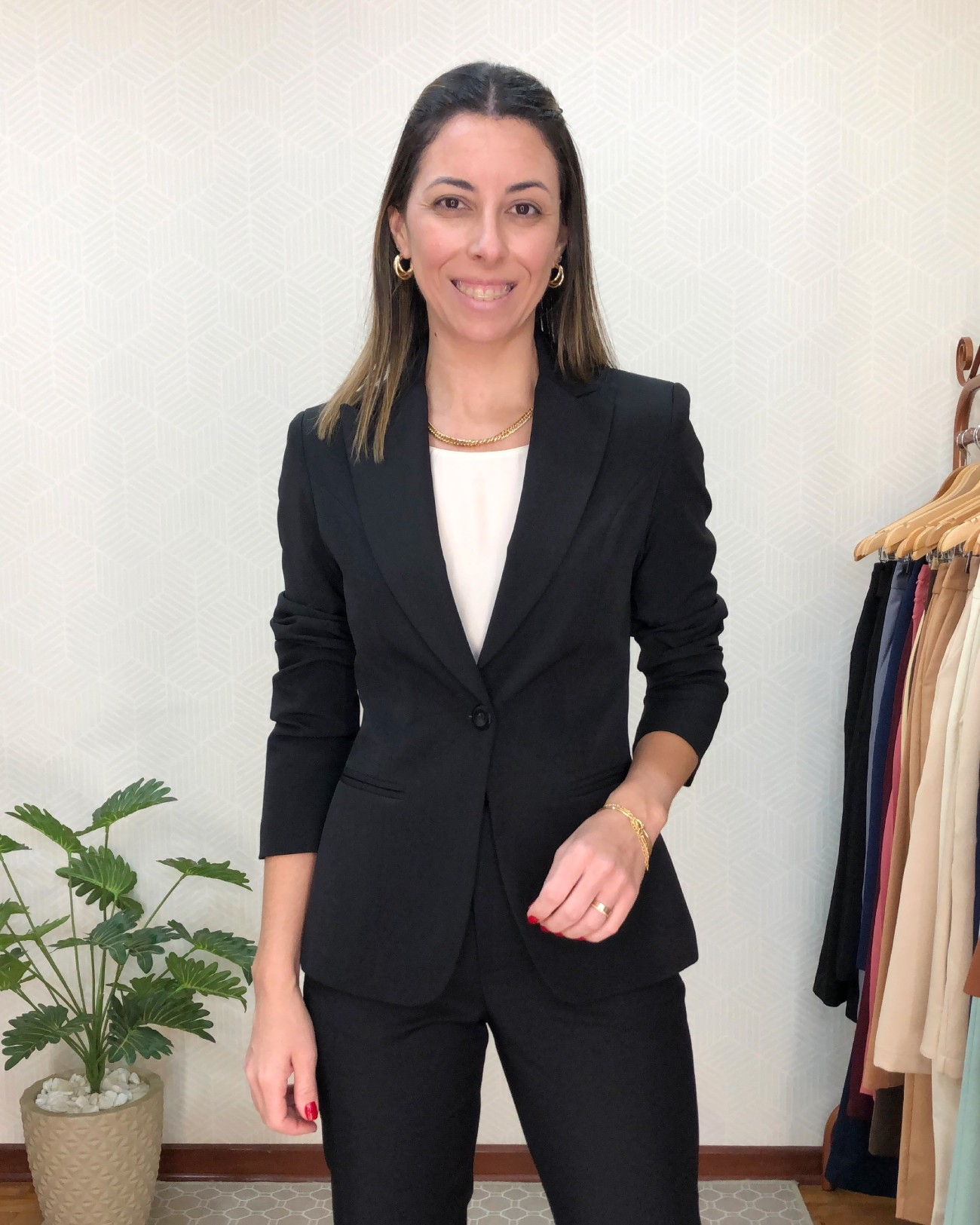 Blazer clássico Camila - Preto