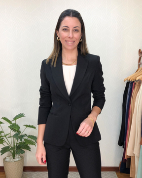 Blazer clássico Camila - Preto