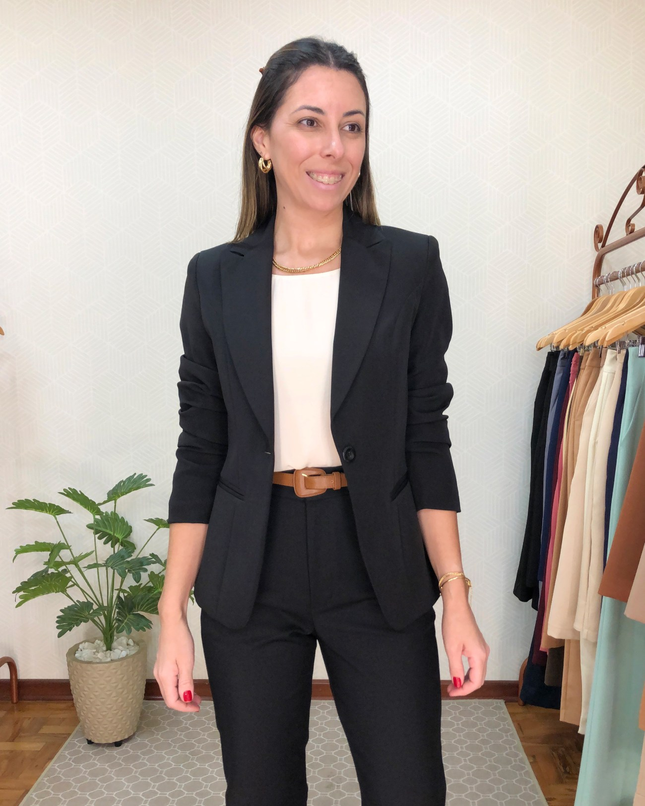 Blazer clássico Camila - Preto