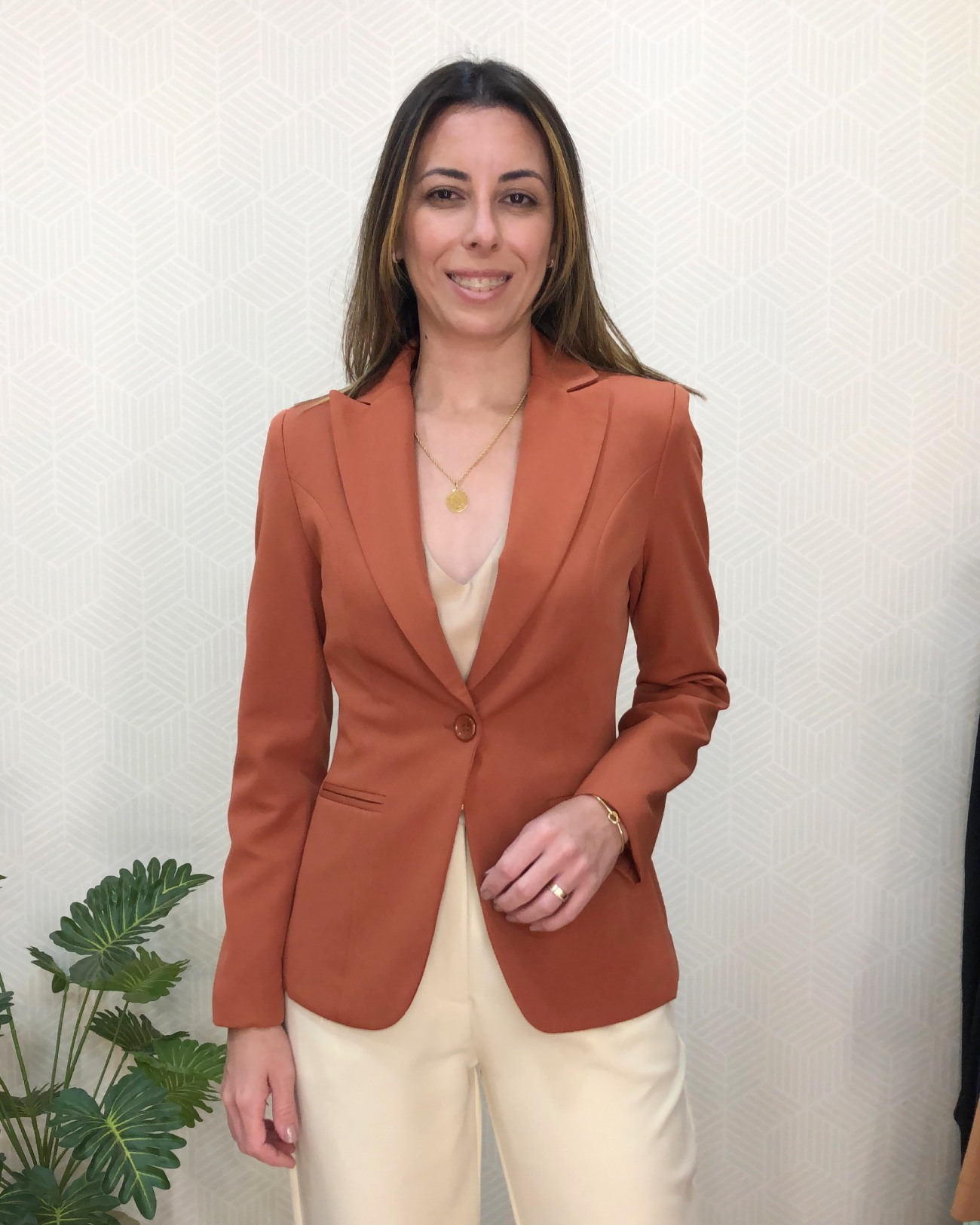 Blazer clássico Camila - Telha