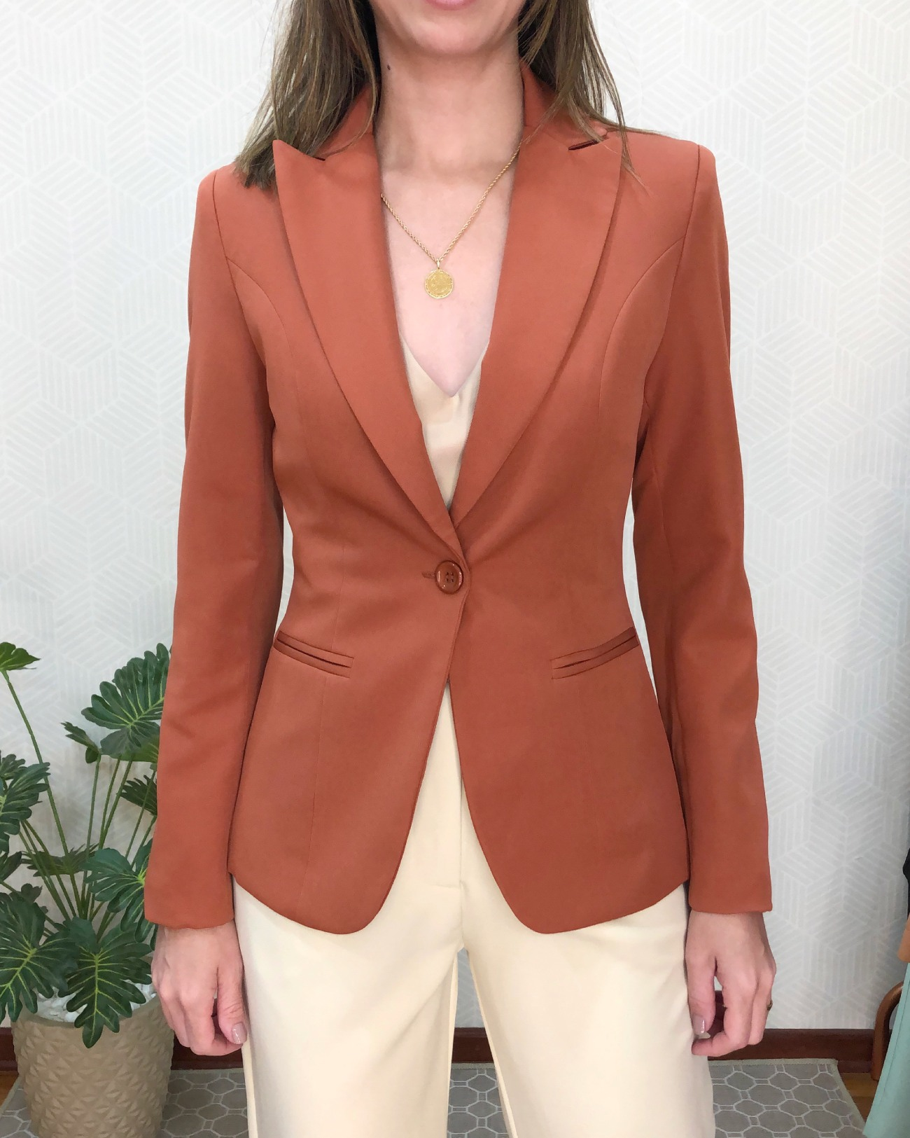 Blazer clássico Camila - Telha