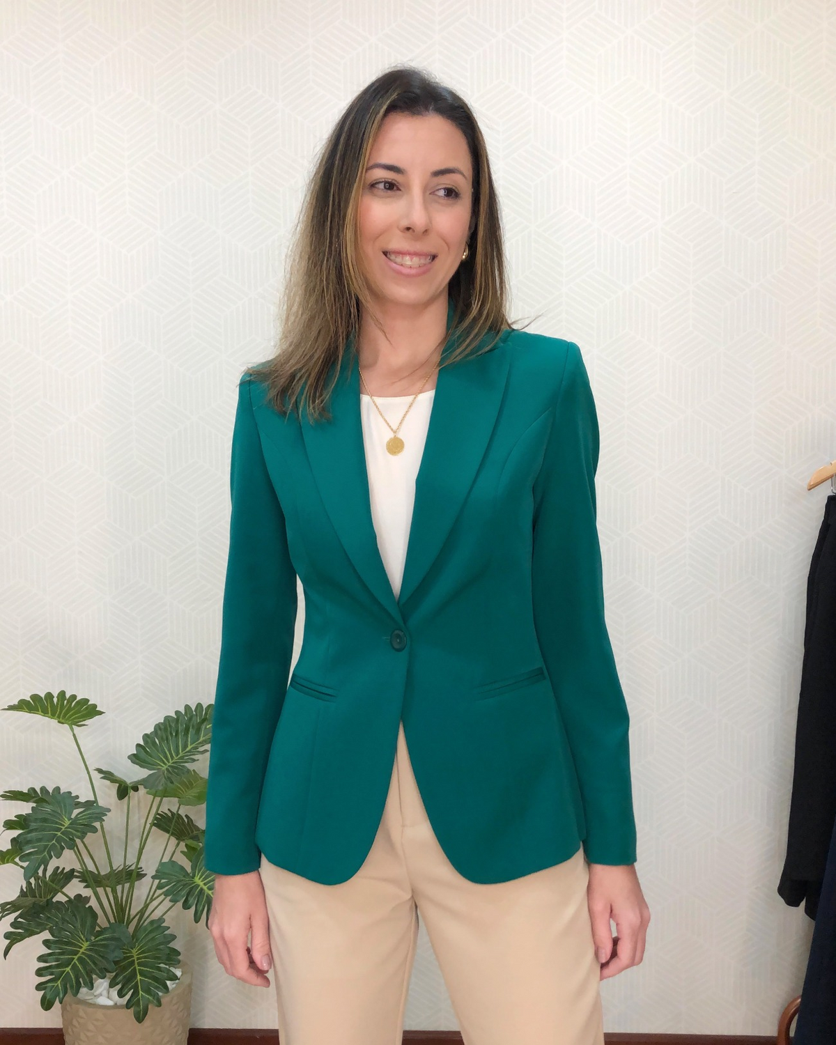 Blazer clássico Camila - Verde Escuro