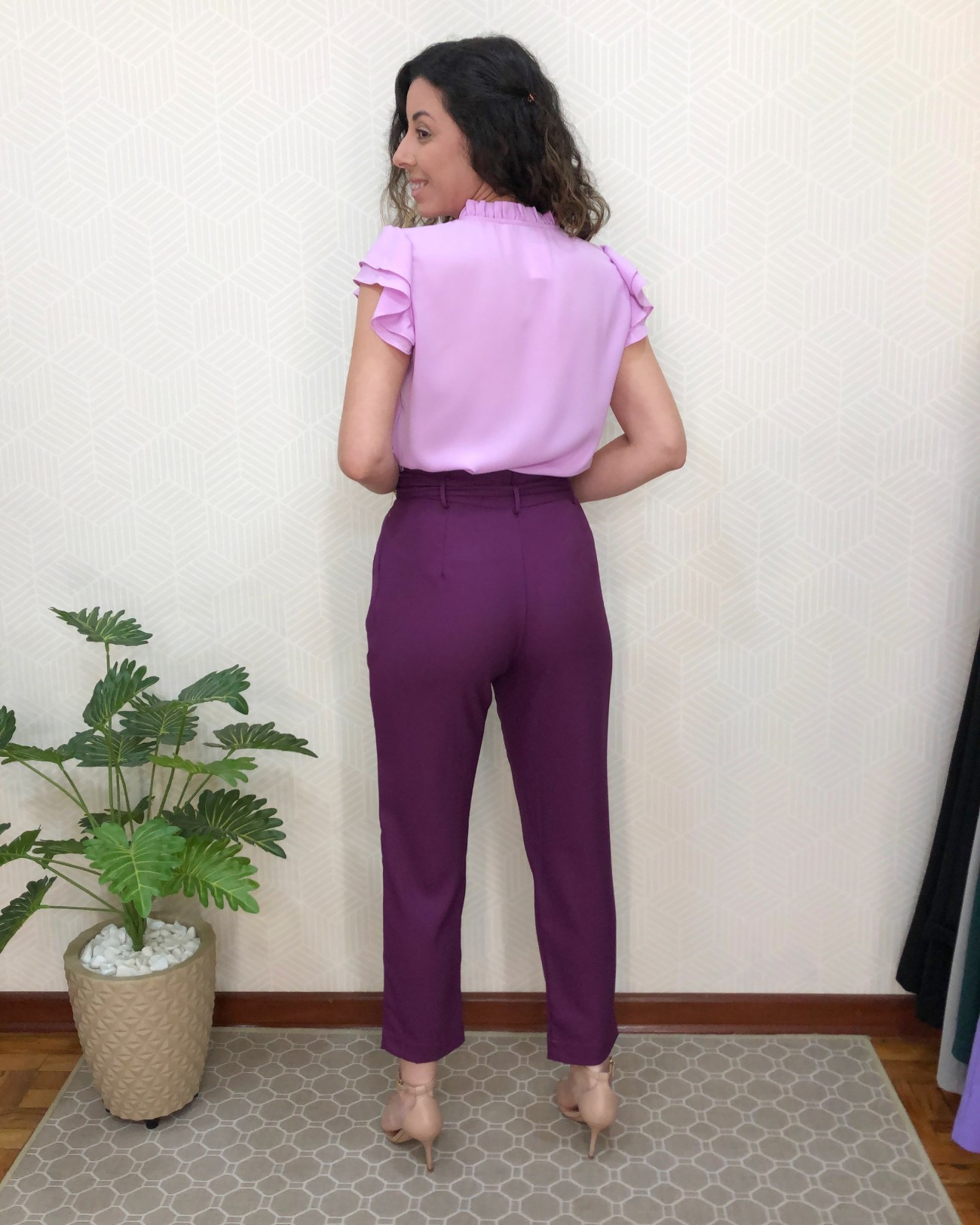 Calça alfaiataria clochard - Roxo