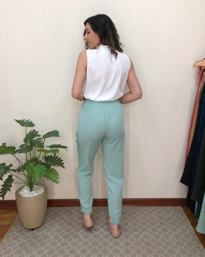 Calça alfaiataria jogger - Verde Claro