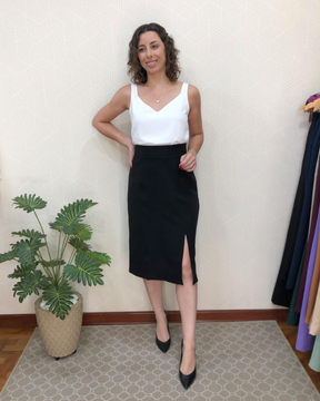 Saia midi Donna - Preto