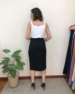 Saia midi Donna - Preto